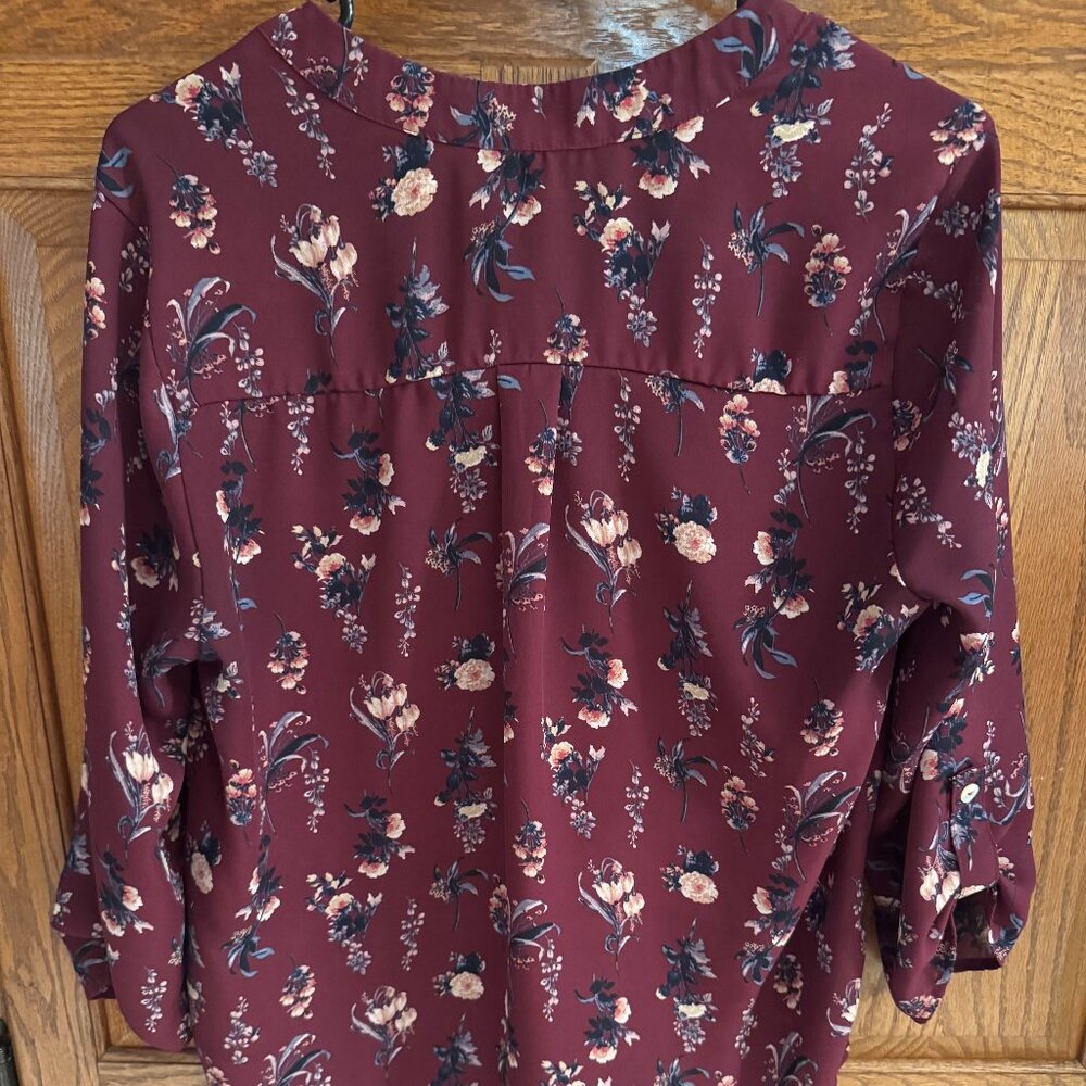Alice Blue 3/4 Sleeve Floral Blouse